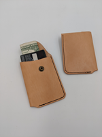 Handmade minimalist leather wallet, card holder, business card case