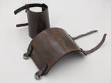 Handmade and hand carved leather bracers, cuff bracelets, vambraces