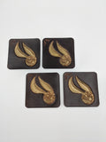Handmade and hand carved leather coasters set of 4