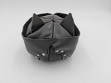 Handmade leather office accessory, desk accessory, paper weight, stress relief ball Bat design
