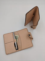 Handmade leather passport cover, travel wallet, field notes cover with Marvin