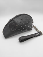 Handmade boho hippie punk rock leather rat, mouse clutch bag, pouch, wristlet